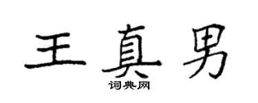 袁強王真男楷書個性簽名怎么寫