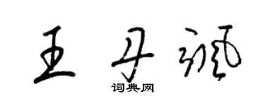 梁錦英王丹颯草書個性簽名怎么寫