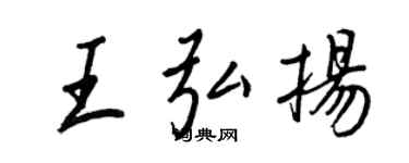 王正良王弘揚行書個性簽名怎么寫