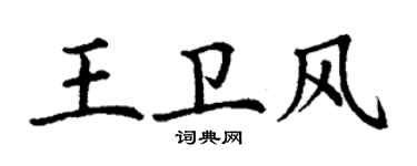 丁謙王衛風楷書個性簽名怎么寫
