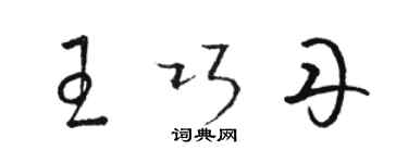 駱恆光王巧丹草書個性簽名怎么寫