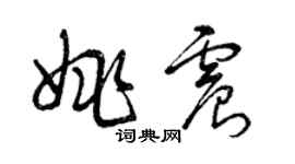 曾慶福姚震草書個性簽名怎么寫