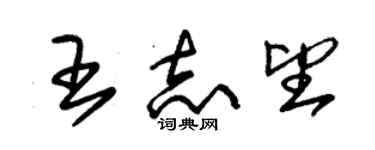 朱錫榮王志望草書個性簽名怎么寫