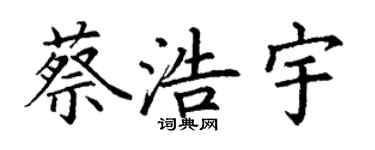 丁謙蔡浩宇楷書個性簽名怎么寫
