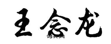 胡問遂王念龍行書個性簽名怎么寫