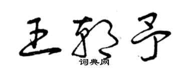 曾慶福王朝予草書個性簽名怎么寫