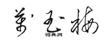 駱恆光萬玉梅草書個性簽名怎么寫