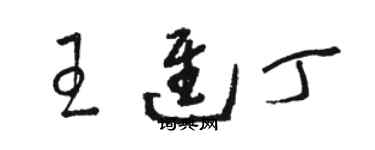 駱恆光王進丁草書個性簽名怎么寫