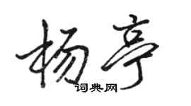 駱恆光楊亭行書個性簽名怎么寫