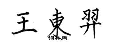 何伯昌王東羿楷書個性簽名怎么寫