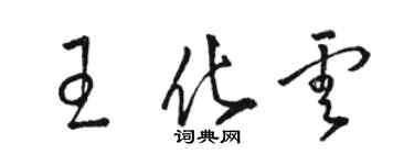 駱恆光王化雲草書個性簽名怎么寫