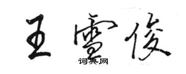 駱恆光王雪俊行書個性簽名怎么寫