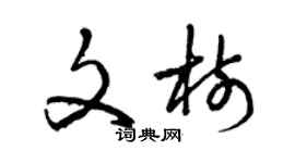曾慶福文樹草書個性簽名怎么寫