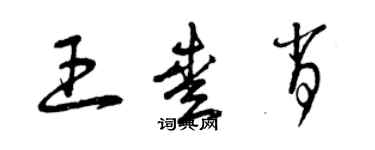 曾慶福王愛肖草書個性簽名怎么寫