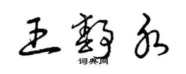 曾慶福王靜水草書個性簽名怎么寫