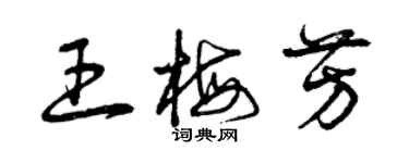 曾慶福王梅芳草書個性簽名怎么寫