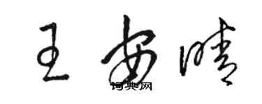 駱恆光王安晴草書個性簽名怎么寫