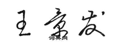 駱恆光王景發草書個性簽名怎么寫