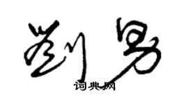 曾慶福劉男草書個性簽名怎么寫