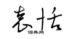 曾慶福袁恬草書個性簽名怎么寫