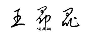 梁錦英王昂昆草書個性簽名怎么寫