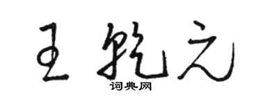 駱恆光王乾元草書個性簽名怎么寫