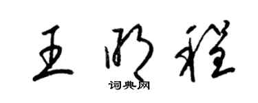 梁錦英王明程草書個性簽名怎么寫