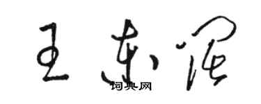 駱恆光王東闊草書個性簽名怎么寫