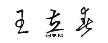 駱恆光王立春草書個性簽名怎么寫