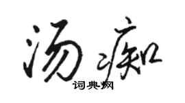 駱恆光湯痴行書個性簽名怎么寫