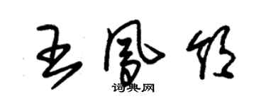 朱錫榮王鳳領草書個性簽名怎么寫