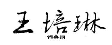 曾慶福王培琳行書個性簽名怎么寫