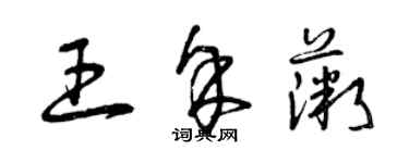 曾慶福王余薇草書個性簽名怎么寫