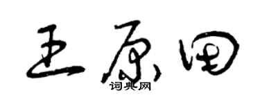 曾慶福王原田草書個性簽名怎么寫