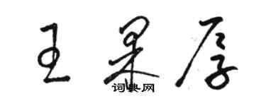 駱恆光王果厚草書個性簽名怎么寫