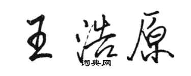 駱恆光王浩原行書個性簽名怎么寫