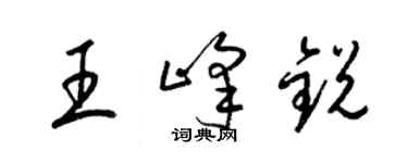 梁錦英王峰銳草書個性簽名怎么寫