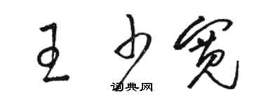 駱恆光王少寬草書個性簽名怎么寫