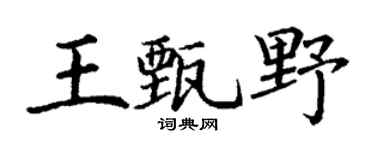 丁謙王甄野楷書個性簽名怎么寫