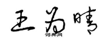 曾慶福王為晴草書個性簽名怎么寫