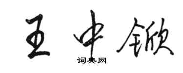 駱恆光王中杴行書個性簽名怎么寫