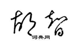 梁錦英胡智草書個性簽名怎么寫