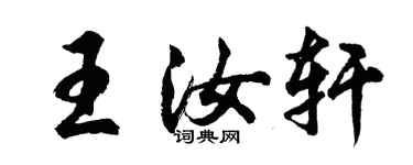 胡問遂王汝軒行書個性簽名怎么寫