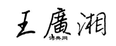 王正良王廣湘行書個性簽名怎么寫