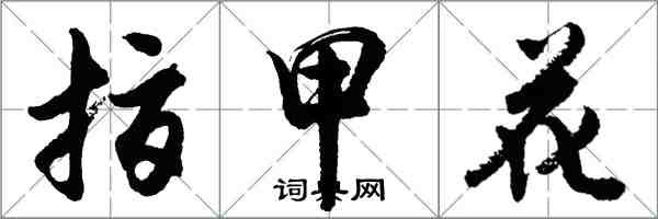 胡問遂指甲花行書怎么寫