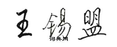 駱恆光王錫盟行書個性簽名怎么寫