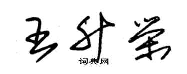 朱錫榮王升榮草書個性簽名怎么寫