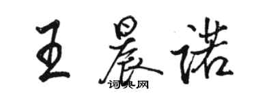 駱恆光王晨諾行書個性簽名怎么寫