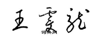 梁錦英王雯龍草書個性簽名怎么寫