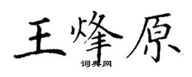 丁謙王烽原楷書個性簽名怎么寫